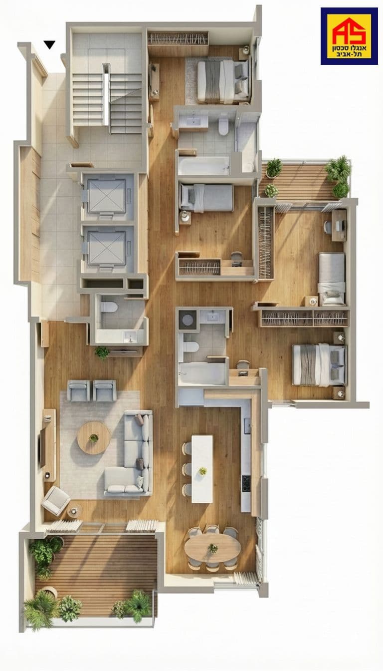 דירה 5 חדרים, תמונה 4